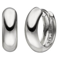 Creolen 14,9Mm Klappcreolen, Rund, 925 Silber Rhodiniert Ohrringe Ohrschmuck