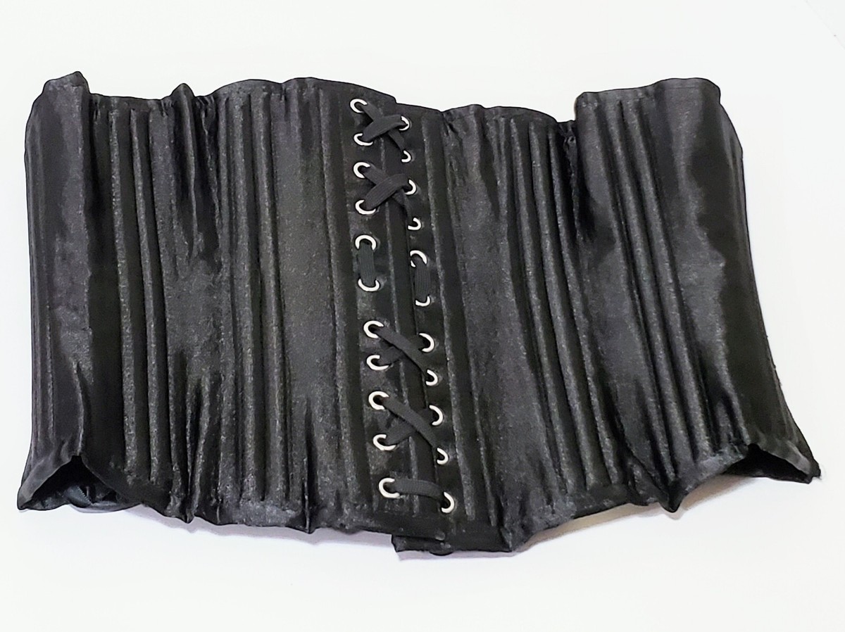 Camellias Underbust Black Satin Corset Size XL | eBay display picture 1