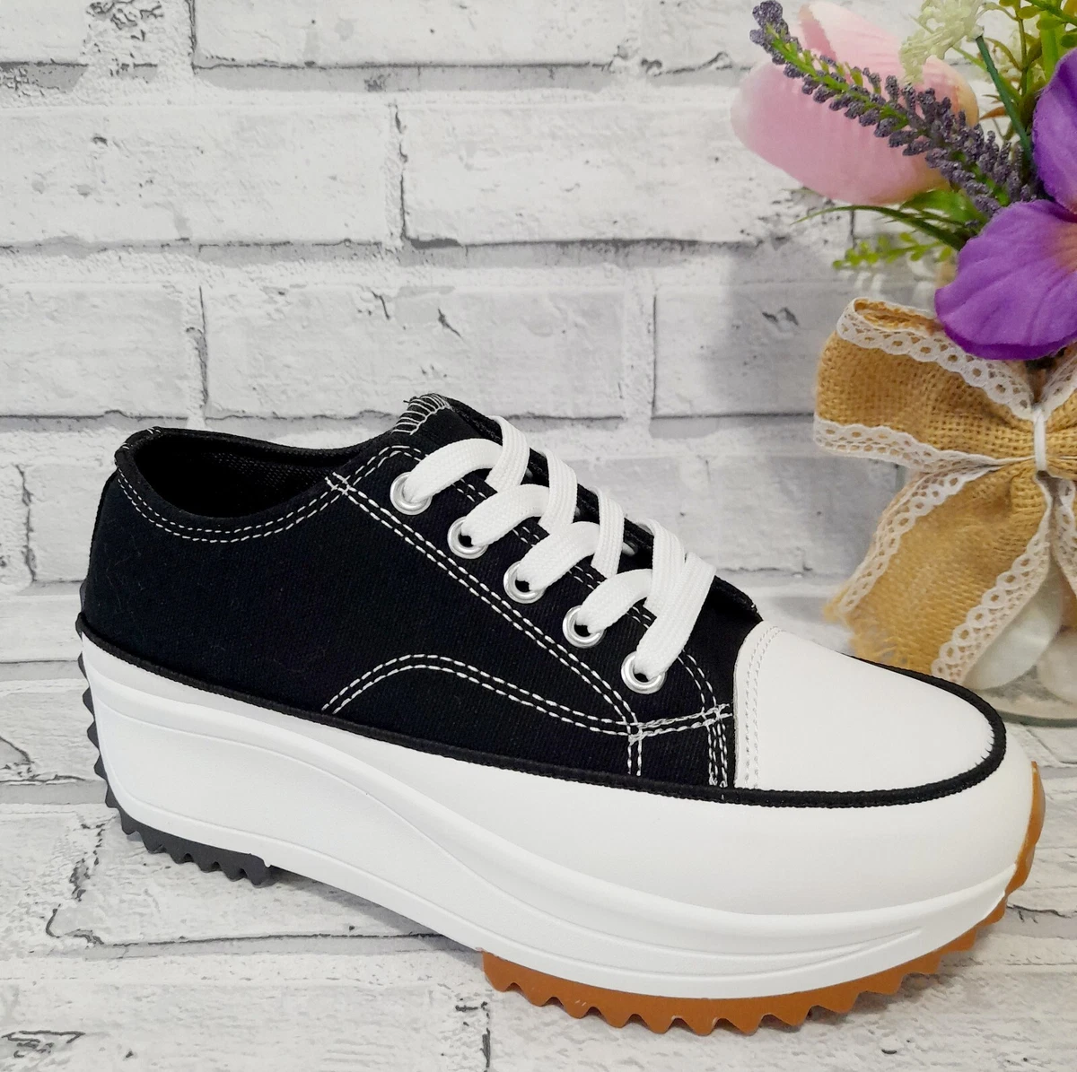 Chunky sole deals lace up trainers