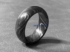 CUSTOM HANDMADE DAMASCUS STEEL MENS WEDDING BAND ENGAGEMENT BAND SIZE 10