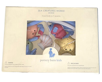 Pottery Barn Kids Sea Creatures Crib Mobile Nautical Coastal Clam Starfish Crab