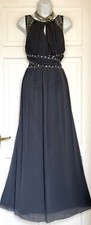 QUIZ KEYHOLE FRONT SHIMMERING BEADED MAXI EVENING PARTY DRESS SIZE 16