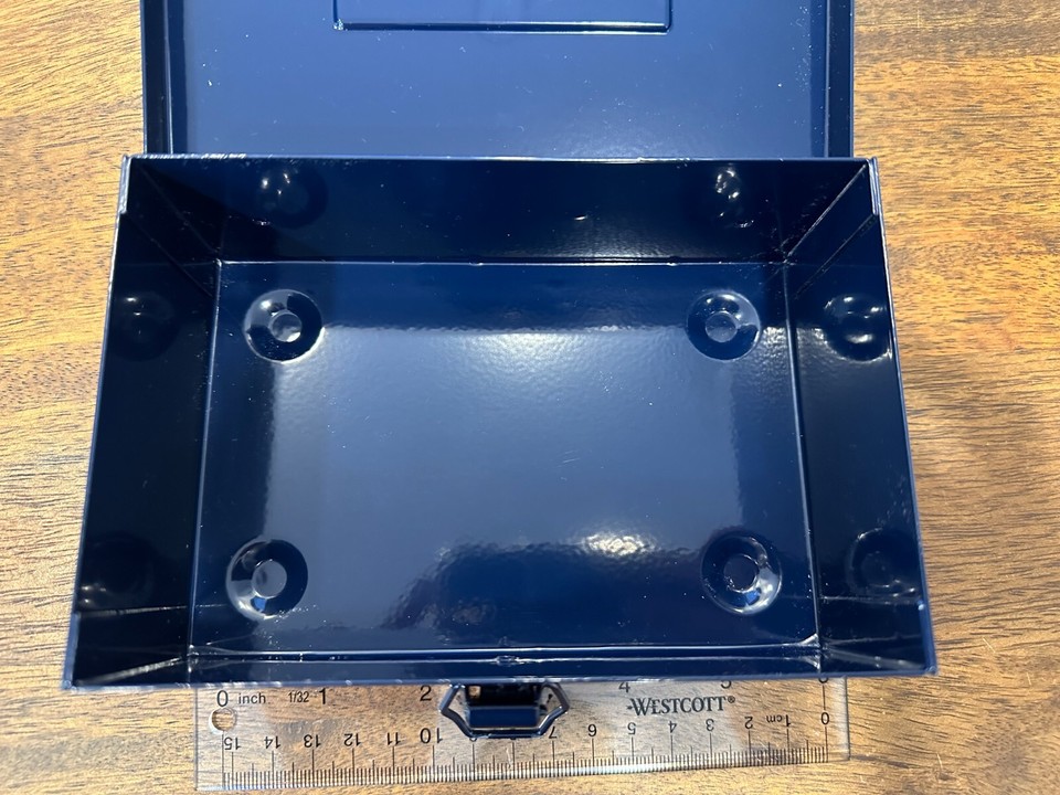 Best Made Co. 6" Strongbox in Navy Blue Made in USA Steel, New w/o