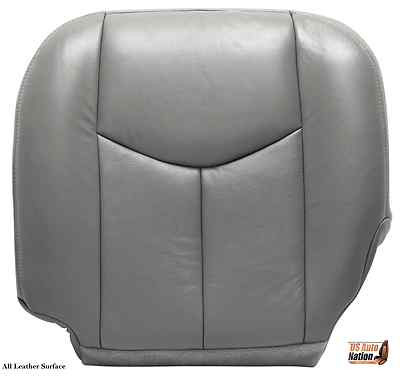 2003-2007 For GMC Sierra 2500HD Driver Bottom Genuine Leather Seat Cover Gray