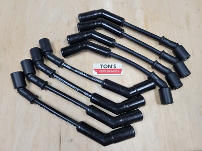 Ton's 10mm Ceramic LS All Black Spark Plug Wire Set 45 Chevy Corvette Camaro GMC