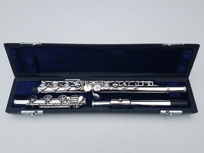 17 Open Hole Silver-Plated French Point Keys Flute with Canvas Bag Hard Case