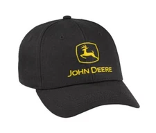 LP69073 John Deere Licensed Black Trademark Hat / Cap