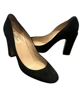VALENTINO GARAVANI Black Suede 4” Block Heel Pumps Italy Shoes  41 US 10 Classic