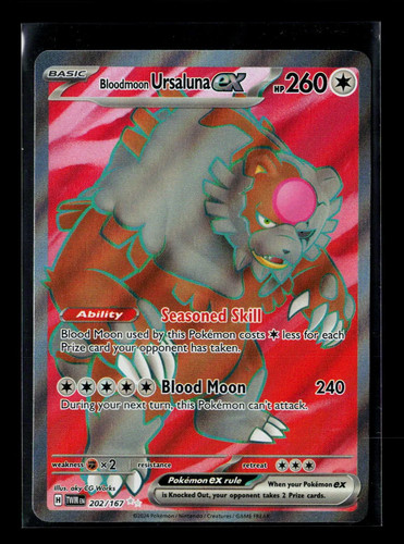 Pokemon 2024 Twilight Masquerade Bloodmoon Ursaluna EX FA #202/167