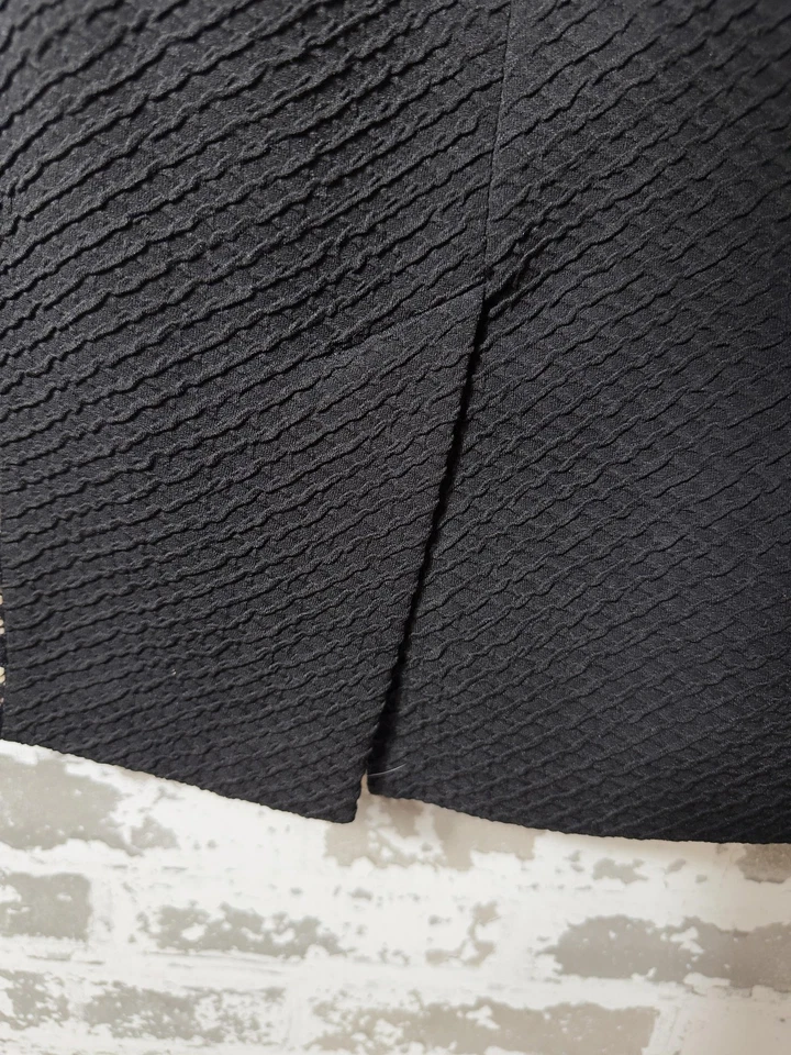 Vestido Signature by Sangria para mujer 14 negro panel de encaje funda manga corta forrado Foto 3 de 4