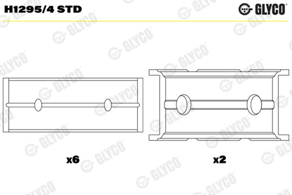 Kurbelwellenlager Glyco H1295/4 STD Aluminium FüR Opel Corsa S07 X15 Agila H00-image