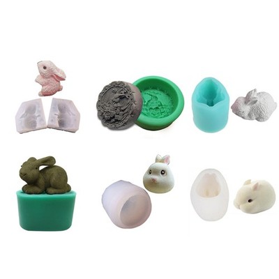 Easter 3D Bunny Silicone Cake Mold DIY Fondant Chocolate Candy Soap Mould