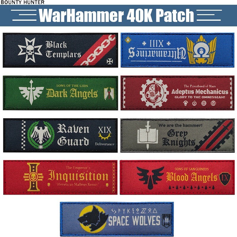 Grim Dark Warhammer 40K Embroidered Patch Outdoor Backpack Imperium Space Marine