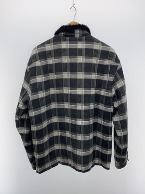 Supreme Faux Fur Collar Flannels Shirt/Jacket/L/Cotton/Black/Check