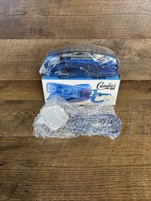 New-VTG CANDIES MEN See Through Blue Telephone Landline 90s Home Phone -New