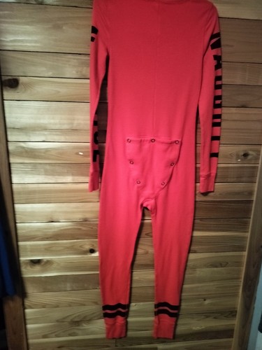 Pink I Only Sleep In Pink Trap Door Long Jane PJs One Piece Red - S - Picture 4 of 6