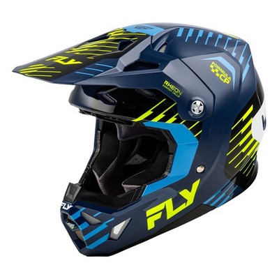 FLY Racing Formula CP Slice Helmet - Navy / Hi-Vis / White - Snowmobile Helmet