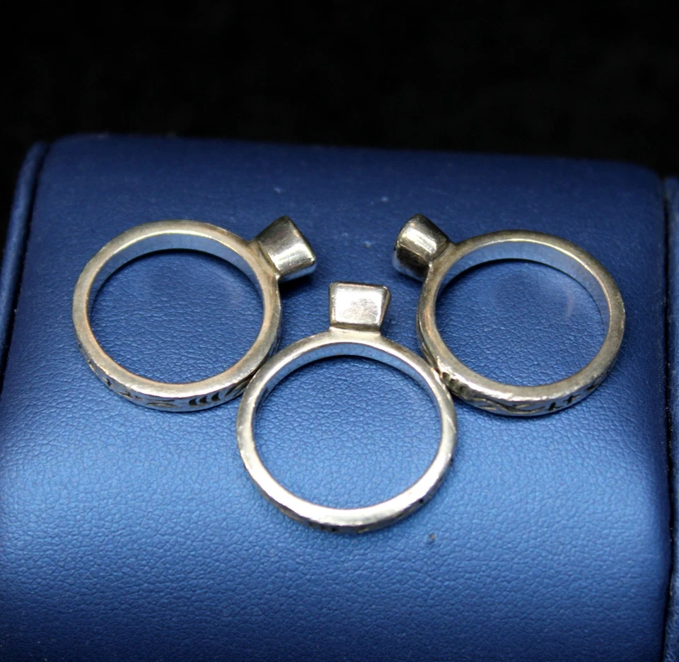 Juego de anillos triples de plata esterlina 925 SILPADA R0455 de colección - tamaño 5,75 Foto 4 de 4