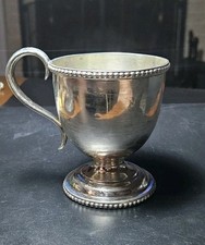 Bailey & Co.: Fancy .900 Coin Silver Top Beaded Lip+Base 3 7/8