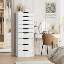 Chest of Drawers Bedroom Dresser with 9 Drawers Tall Storage Cabinet 45x40x124.5