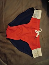 Calzoncillo de natación vintage Andrew Christian rojo blanco y azul talla mediana