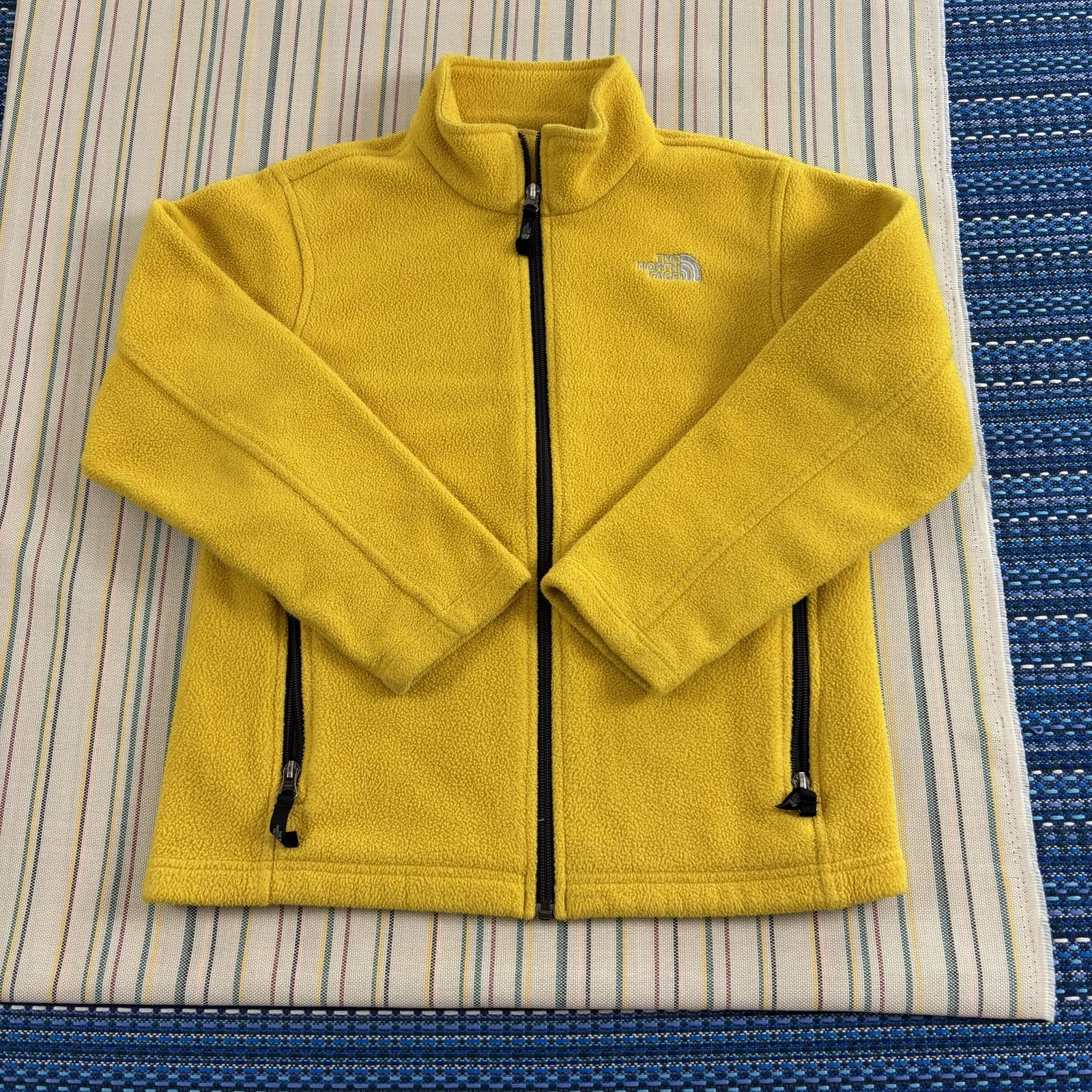 The North Face Jacket Boys Medium 10/12 Yellow Fleece Full Zip Outdoor Hiking
