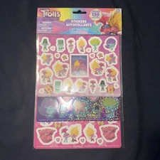 Dreamworks Trolls sticker Autocollants , 150 Sticker book,  4 sheets included 