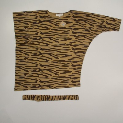 American Glamour Badgley Mishka Asymmetrical Dress Women's Large Animal Print