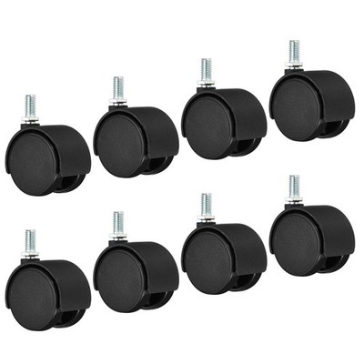 1.6'' Swivel Wheels 8pcs Nylon Threaded Swivel Leg Wheels Wire Shelf