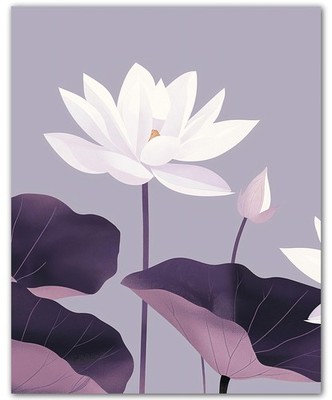 Botanical Lavender Lotus Bloom Lavender Lotus 8x10 Floral Print Wall Art Poster