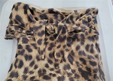 NWOT PilyQ M Animal Print Jungle Bandeau Tie Front 1PC Swimsuit 118809