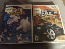 LOT OF 2 Wii Racing Games - Rayman Raving Rabbids & Build N Race & Manuals
