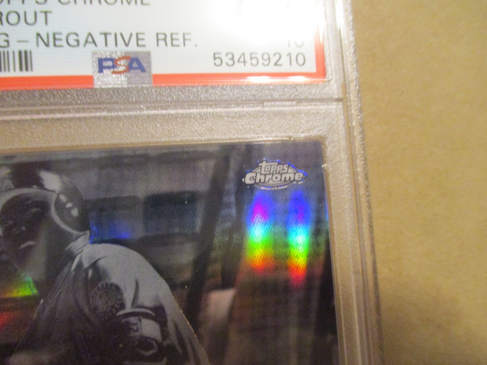 2018 TOPPS CHROME MIKE TROUT #100 BATTING NEGATIVE REFRACTOR PSA 10 GEM MINT! view 6
