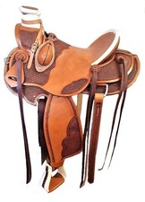 Leather Western Horse Saddle Wade Tree A Fork Work Ranch Roping Equestrian Tack