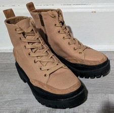 Vionic Boots Mellie Waterproof Lace Up Women  s Boot Size 9 Tan Brown Chunky