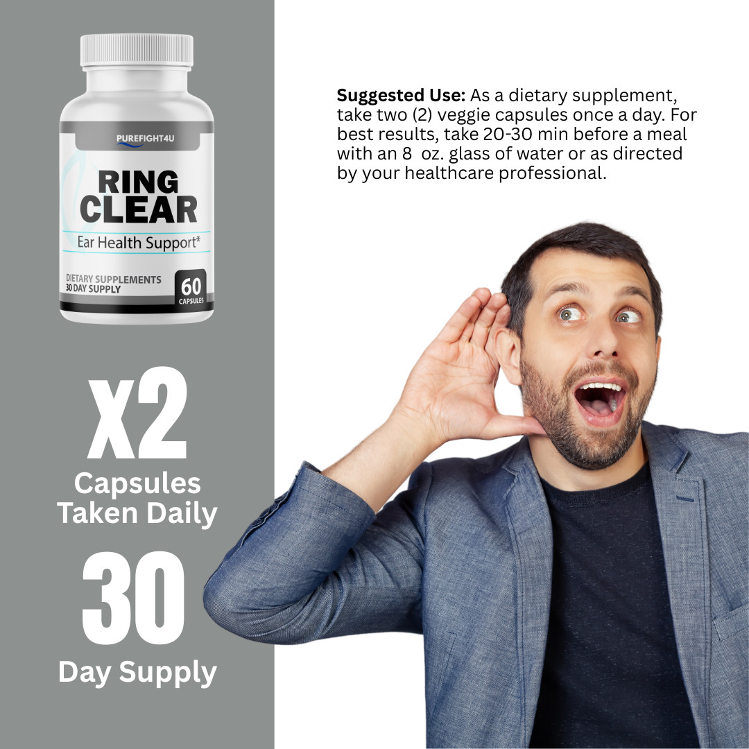 Ring Clear Supplement Ear Health Support & Tinnitus Relief - 2 Bottles