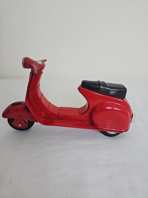 Vintage Japan  Tin Bandai Vespa Friction Scooter, Works Great! Incredible Shape