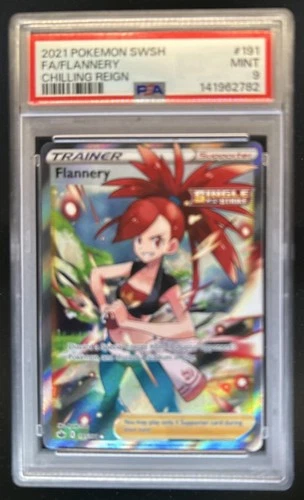 2021 Pokemon SWSH Chilling Reign Flannery Full Art Ultra Rare #191/198 PSA 9
