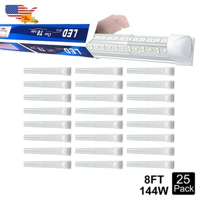 25 Pack 8Ft Garage Led Shop Lights T8 144W 8 Foot Workshop Ceiling Light Fixture