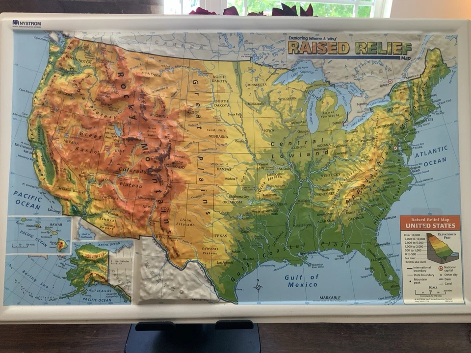 Nystrom Raised Relief Map United States - Image 2 of 4