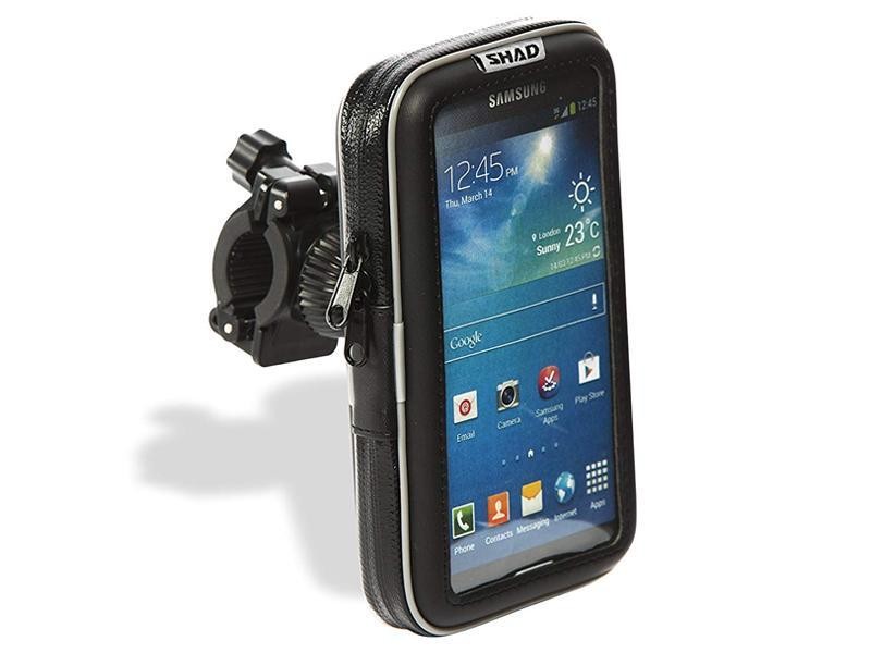 Support smartphone SHAD guidon noir finition premium en aluminium et tpu