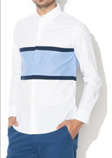 Top camicia uomo Desigual bottoni righe colletto bianco L 18SMCW60