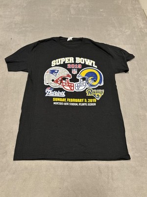 Super Bowl 2019 Shirt Mens Medium NFL New England Patriots Los Angeles Rams Tee