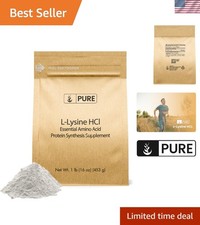 Pure L-Lysine HCl Powder 1lb - Non-GMO, Gluten-Free, Amino Acid