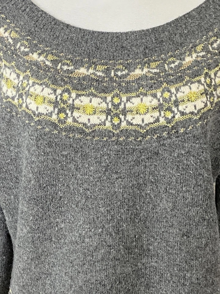 Suéter Sundance Mujer Grande Gris Lana Angora Metálico Isla Justa Pullover Tejido Foto 2 de 4