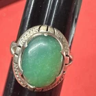 Vintage Mexican Southwest Sterling Silver Jade Ring Size 4.5