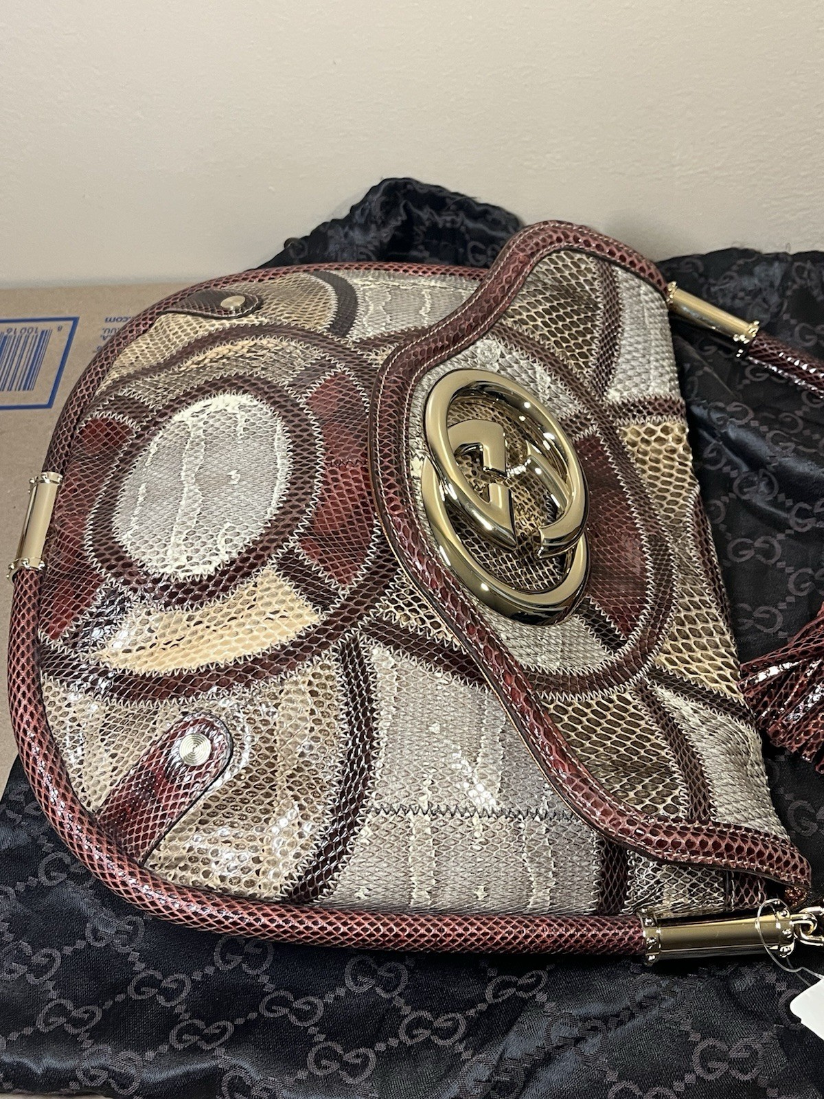 Authentic Gucci Interlocking G Britt  Python Bag … - image 9