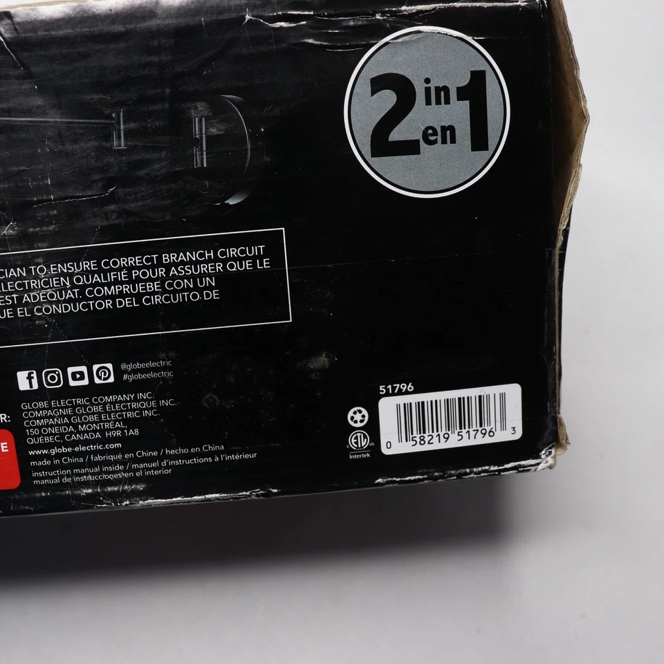 Globe Jones 1-Light Plug-In or Hardwire Wall Sconce Dark Bronze 51796 - Image 2 of 4