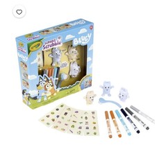 Crayola Bluey Scribble Scrubbie Pets 3 Figure Coloring Toy Washable Markers New