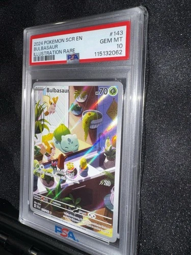 Pokémon Bulbasaur 143/142 Sv07: Stellar Crown Illustration Rare Holo PSA 10 2024